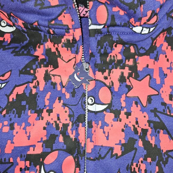 Demons Basement GENG Collection allover Print Full Zip Hoodie Purple Small Y2K - Picture 5 of 6